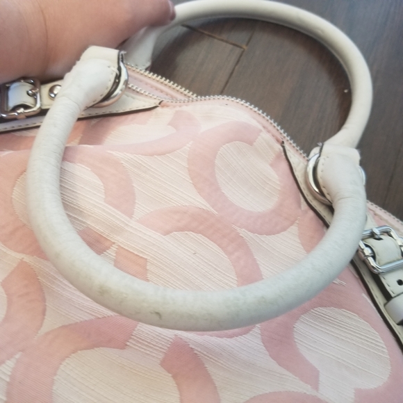 Pink Coach Op Art Crossbody Satchel - Picture 10 of 12